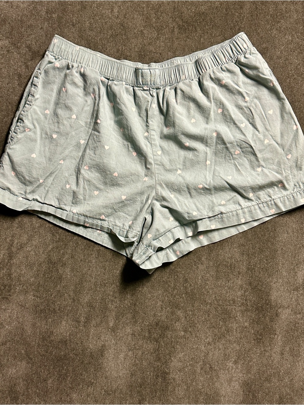 Victoria’s Secret Sleep Shorts Medium Blue Heart Print Pajama Lounge Shorts